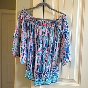 Lightly worn Lily Pulitzer off the shoulder blouse — EXCELLENT CONDITION!